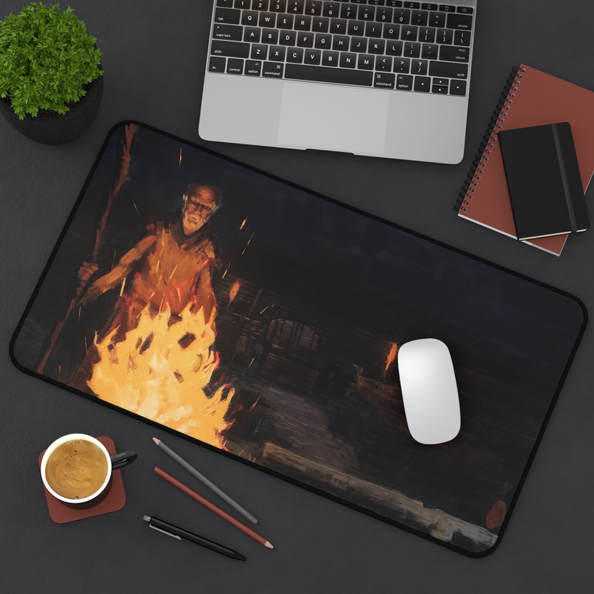 The Fire Still Burns — 12x22 Desk Mat